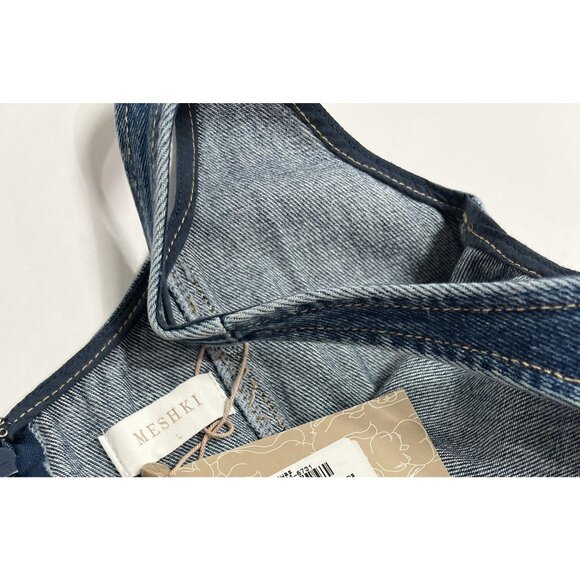 Meshki Rue Denim Mini Dress in Blue - Picture 5 of 5